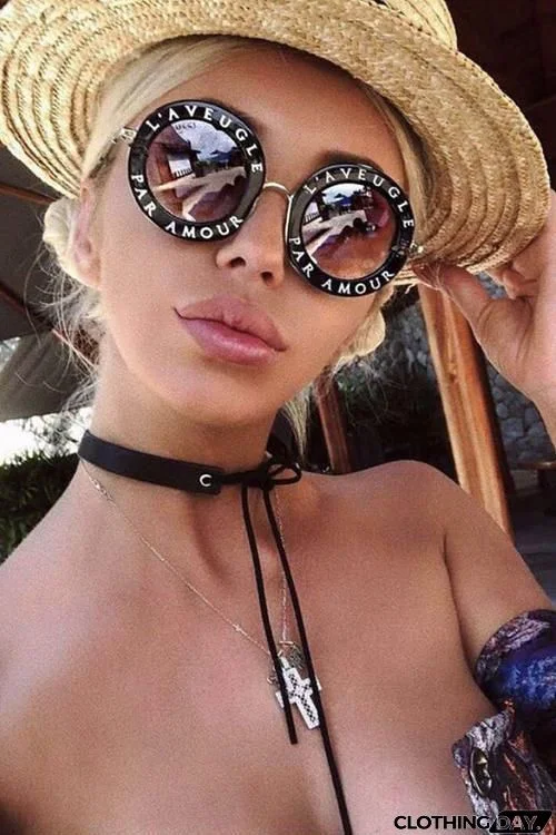 Letter Round Sunglasses