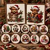 12pcs Christmas Yak-11CT Stamped Cross Stitch Set 12.5*12.5cm/4.92*4.92in tapestrymarket