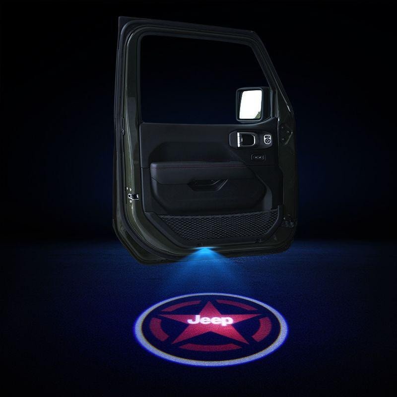 2pcs LED Car Door Courtesy Projector Laser Ghost Shadow Light For JEEP  Logo voiturehub dxncar
