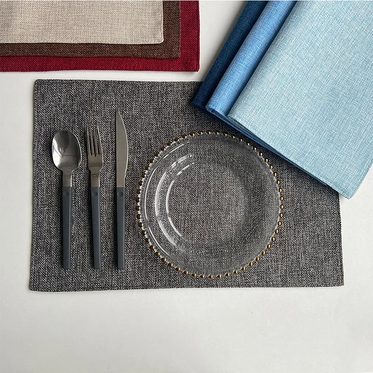 Double Layer Imitation Linen Art Dining Mat 