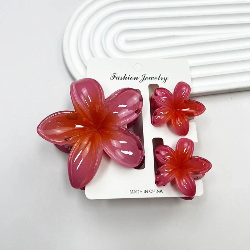 Vacation Modern Style Women’s Flower Resin Hair Claws