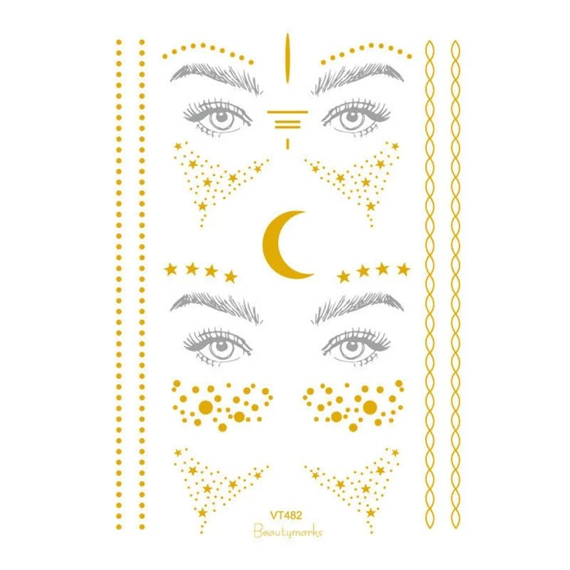 Glitter Face Jewels Sticker Temporary Tattoo Party Face Makeup Tools Rhinestones Flash Tattoo Stickers Fake Diamond