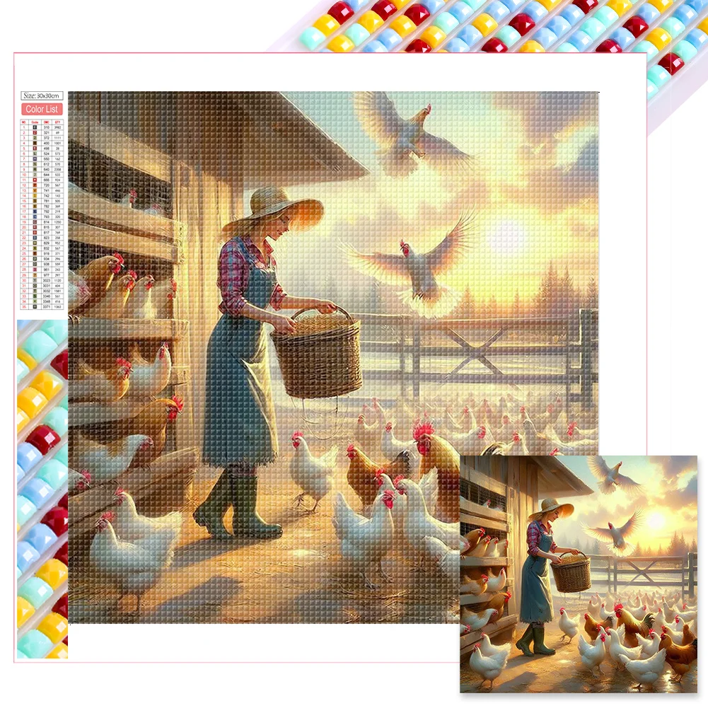 Full Square Diamond Painting - Chicken(Canvas|35*35cm)