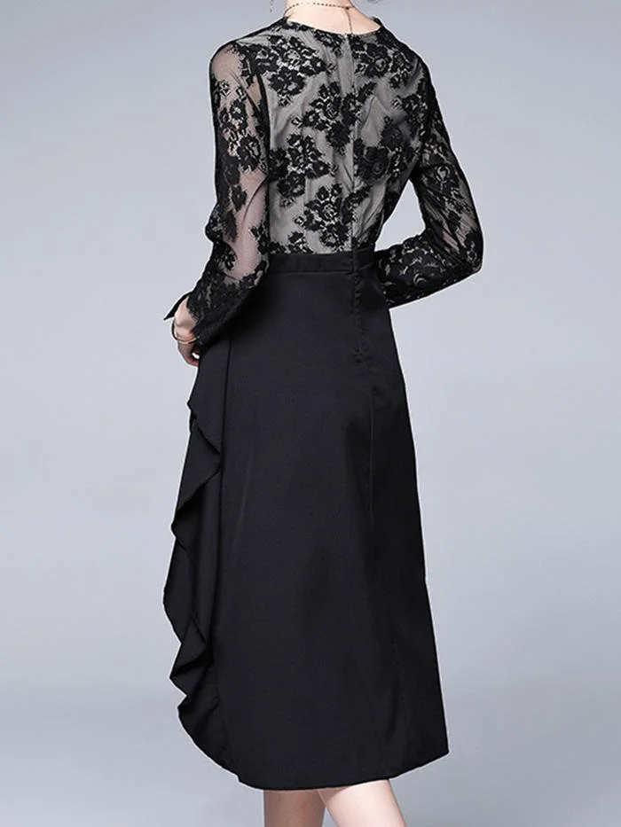 Fashion Lace Mid-length Dress