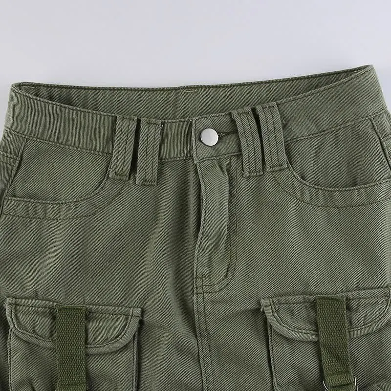 Multi Pocket Cargo A-line Skirt
