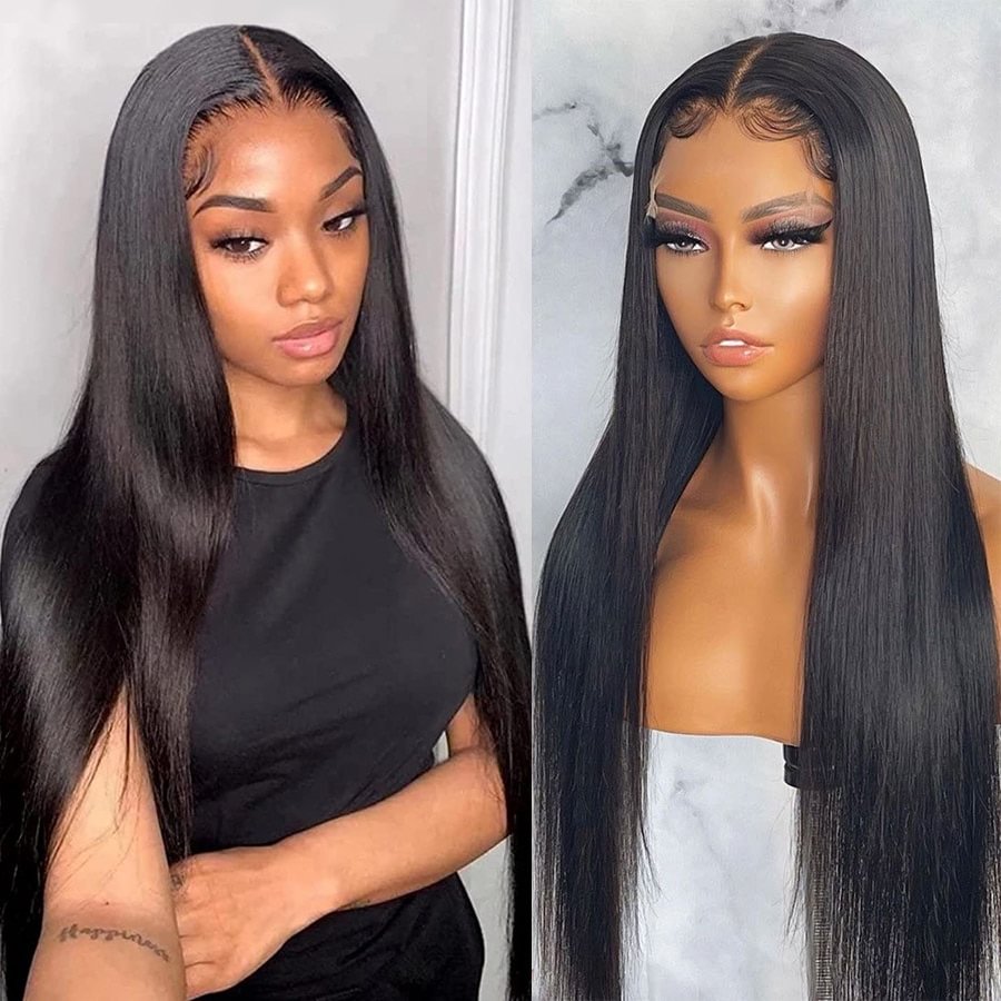 30 Inch Straight Lace Front Wigs Transparent lace Wigs Bone Straight Glueless Lace Front Human Hair Wigs Brazilian T Preplucked US Mall Lifes