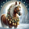 Diamond Painting-5D Full Round Drill Xmas Horse(40*40 CM)