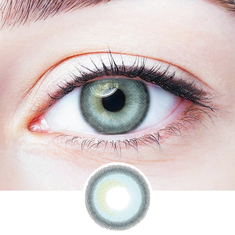 Custard Blue Yearly Prescription Colored Contact Lenses NEBULALENS