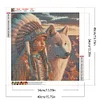 (40*40cm)Indian Girl Wolf - Full Round Drill Diamond Painting