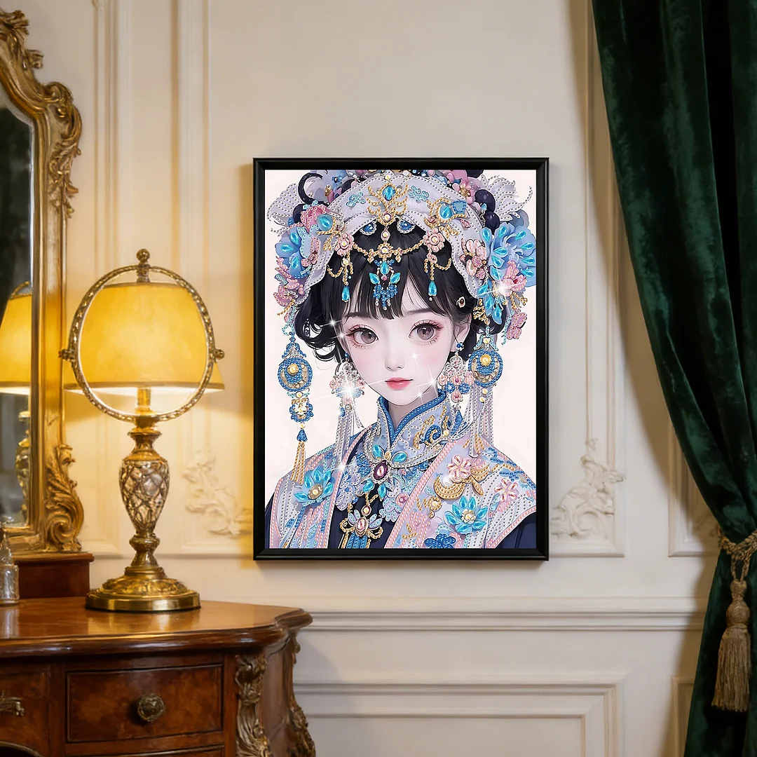 Diamond Painting - Partial Special Shaped Drill - Ornate Cute Girl(Canvas|30x40cm)