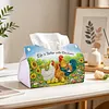 DIY Diamond Art Tissue Box Holder Farm Chicken PULeather Diamond Art Desktop Organizer Resin Rhinestone Storage Organizers Gem Art Home Office Decor Craft Gift for Women