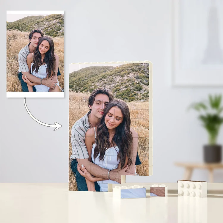 Custom Photo Building Blocks for Adults Personalized Picture Frame Building Bricks Birthday Anniversary Valentines Day Gifts for Her Him Lovers Couples