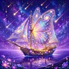Luxury AB Velvet Diamond Painting Kit - Purple Butterfly Boat