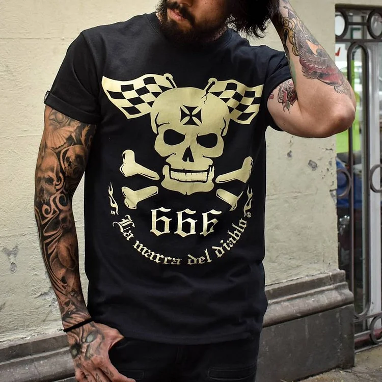 Retro Heavy Metal Short Sleeve Casual T-Shirt