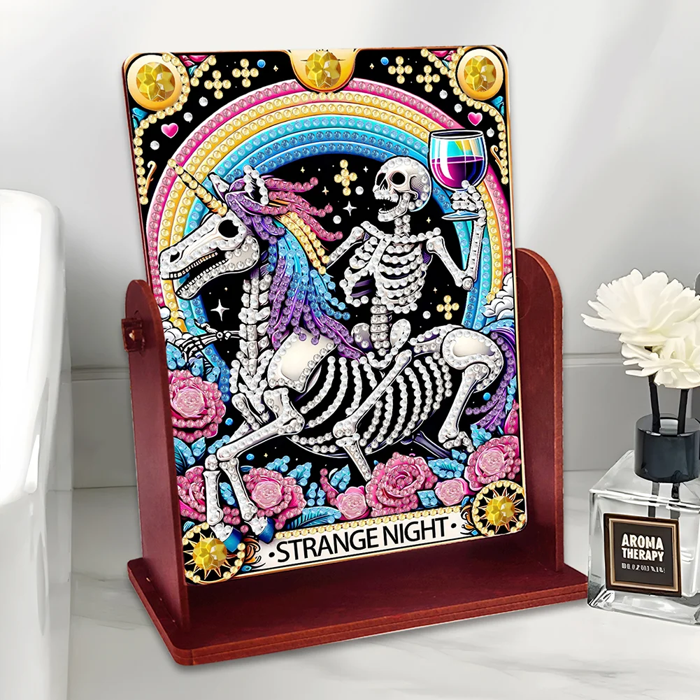 Skull Unicorn Special Shape Diamond Painting Mirror Table Top Diamond Mirror Kit