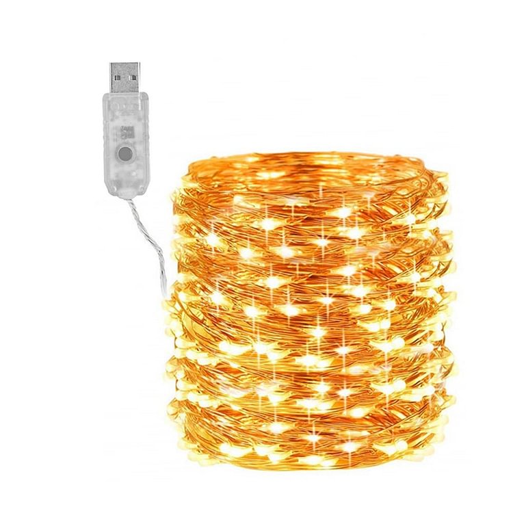 12/22m 100/200LED USB Copper Wire String Light Wedding Home Decorative Lamp