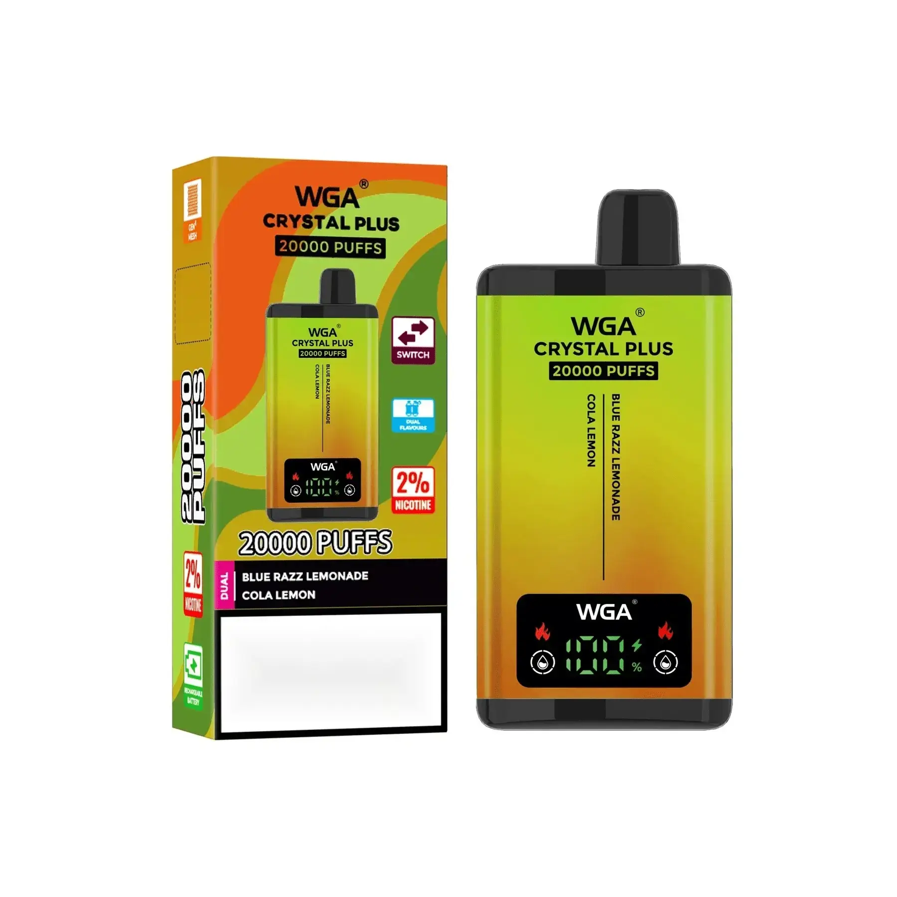WGA Crystal Plus Switch 20000 | 20K Züge, Dual-Tank | WGA Vape  fumotvapeshop