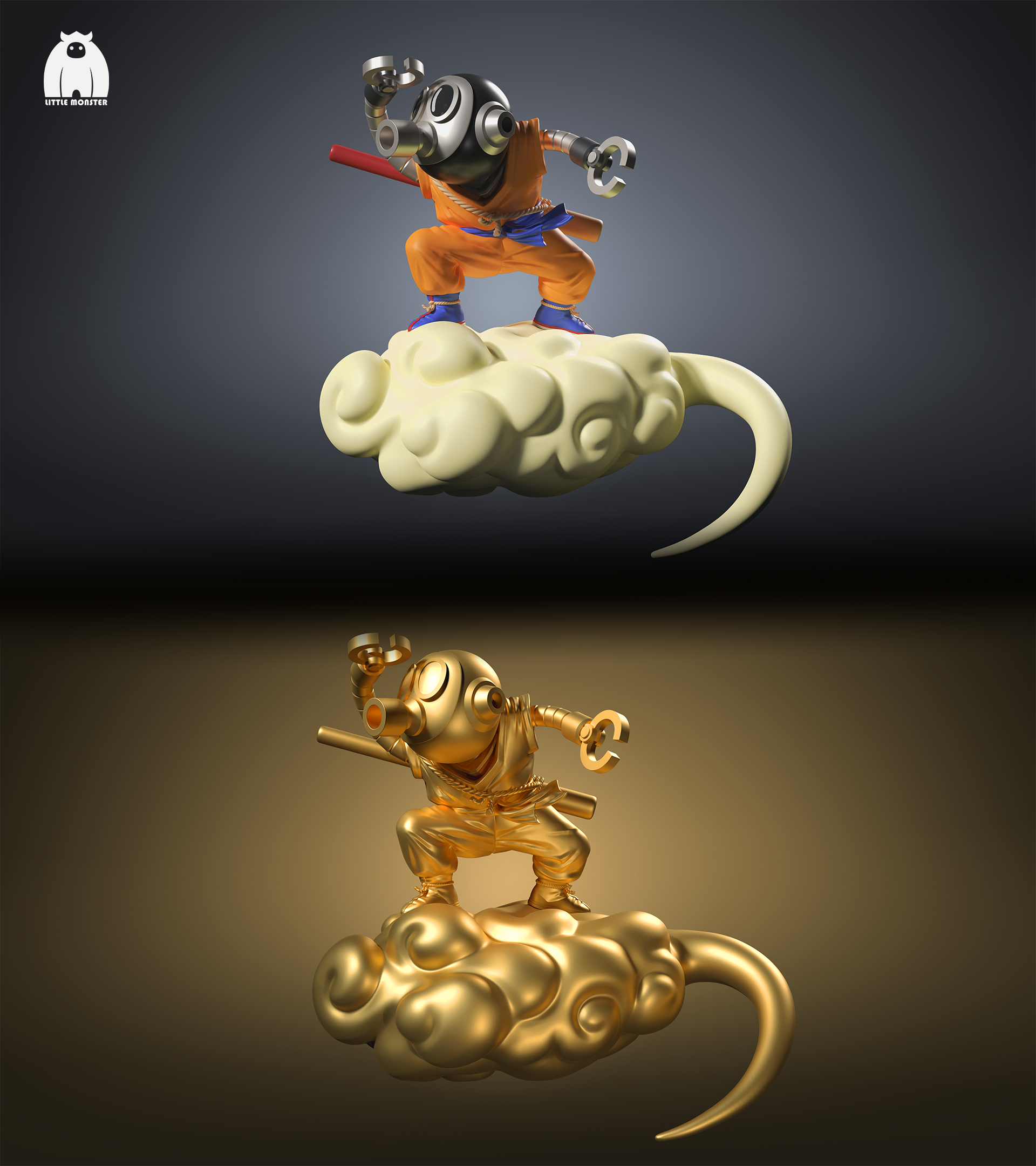 PRE-ORDER Little Monster Studio - Dragon Ball - Riding Cloud Son Goku Cosplay Akira Toriyama  Statue（GK）-