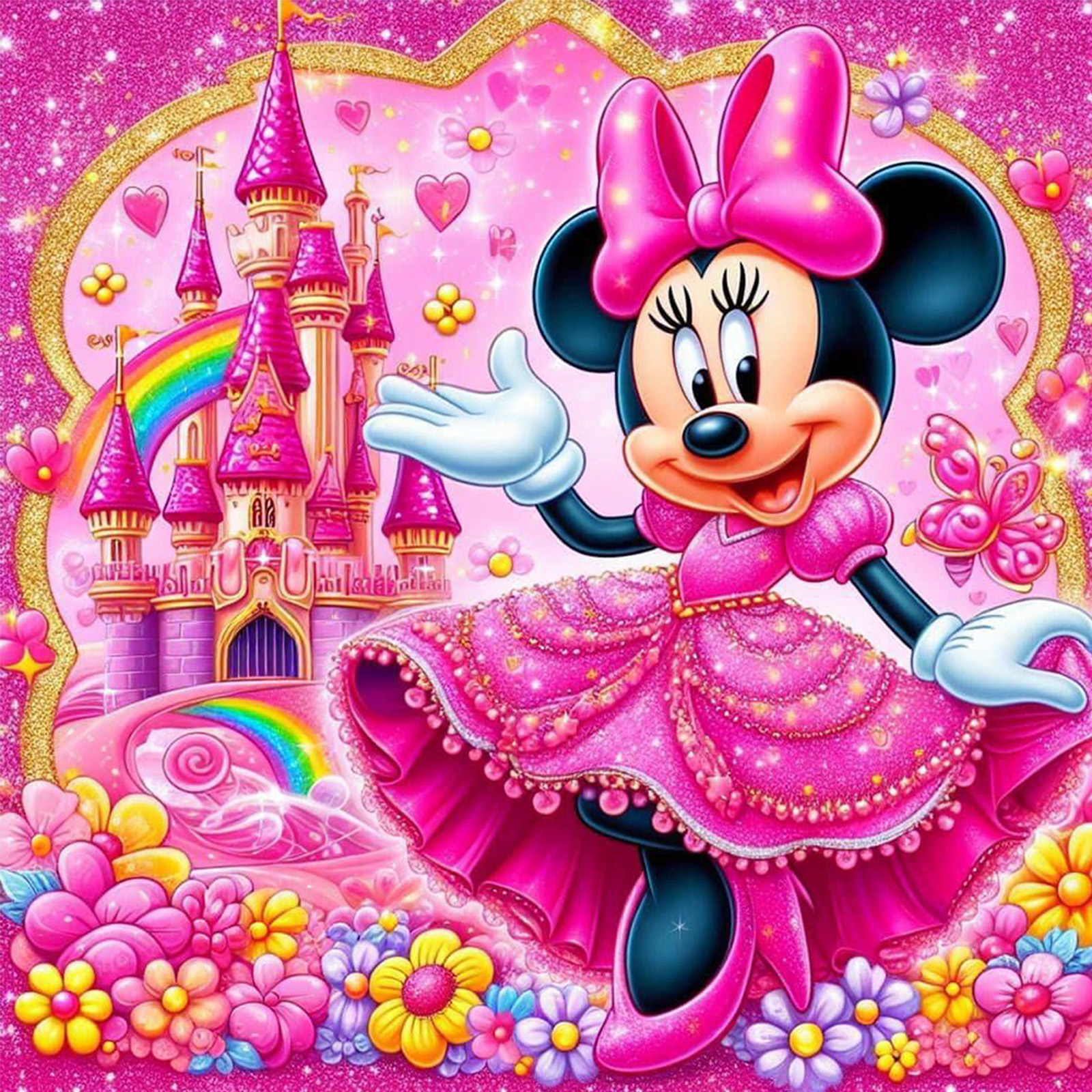 Min Princess Castle Princess Minnie-Full Round Diamond Painting 30*30CM