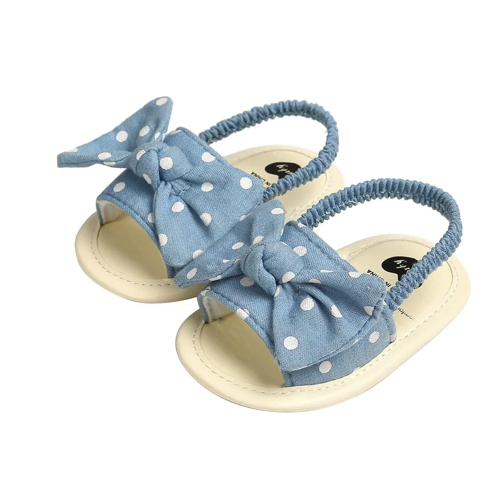 Newborn Baby Girls Princess Bow Shoes Toddler Summer Sandals Cotton Non-slip Shoes 0-18M