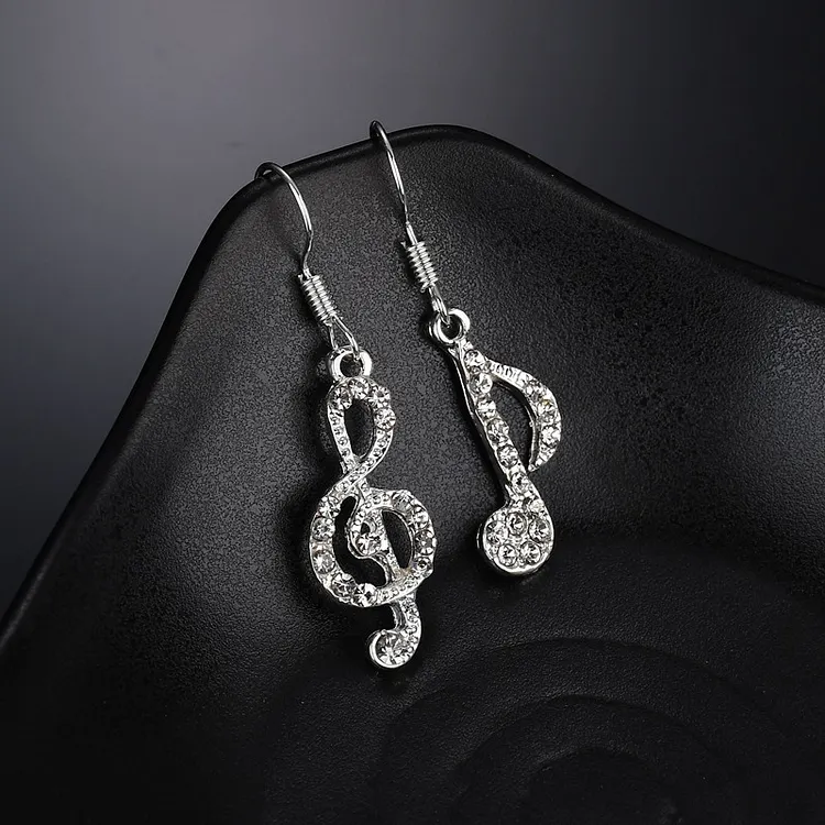 Asymmetrical Musical Note Earrings