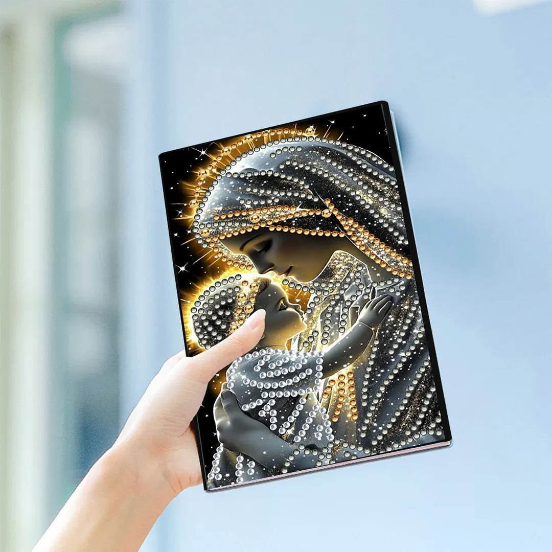 5D DIY Rhinestone Art Painting Notebook Kit for Holiday Birthday Gift (Lady)