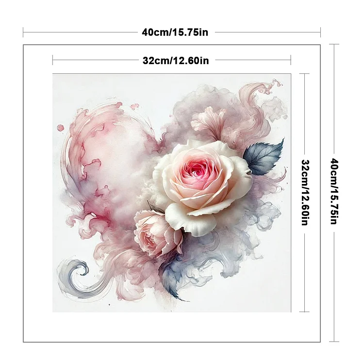 rose♡ DIY Brand】Love Rose 11CT Stamped Cross Stitch 40*40CM