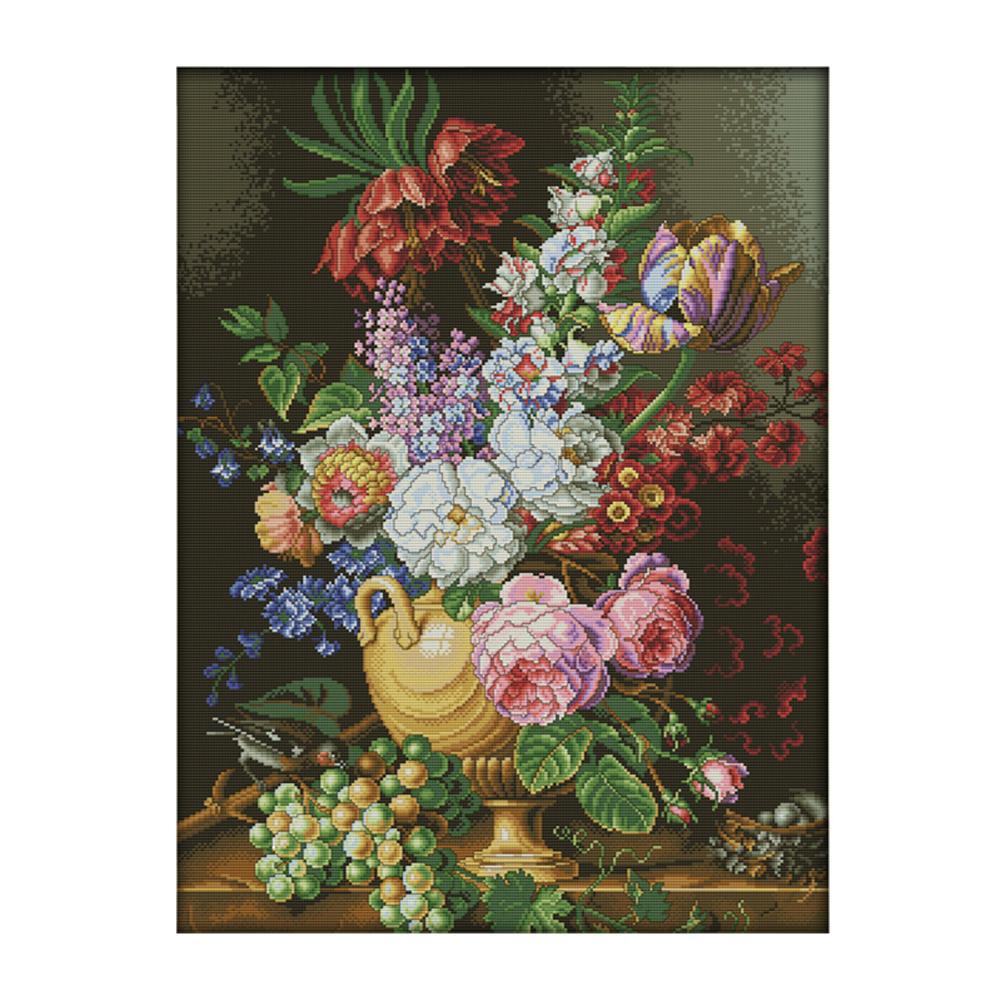 

Vase - 14CT Stamped Cross Stitch - 50*63cm, 501 Original