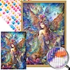 (Grande Taille) Fille-Partial ab rond diamant peinture-45 * 65cm
