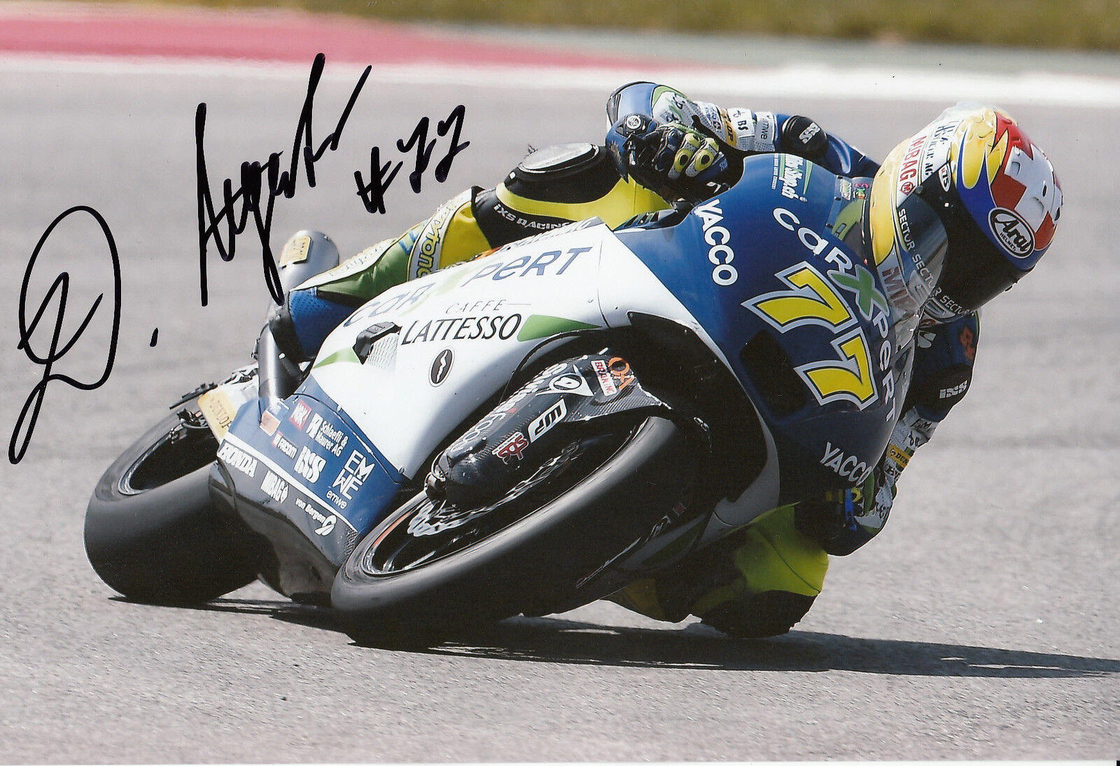 Dominique Aegerter Hand Signed Technomag carXpert Suter 12x8 Photo Poster painting 2014 Moto2 1.