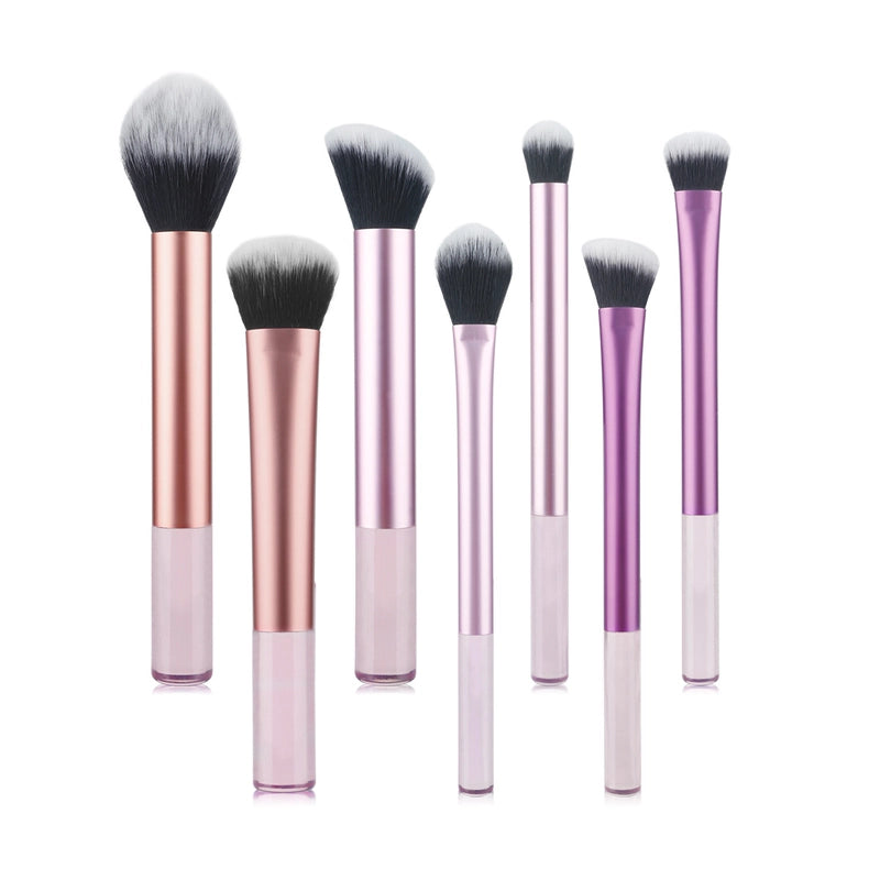 New 7 Transparent Rod Makeup Brushes Brush Suit Eye Shadow Brush Powder Brush Cangzhou Makeup Brushes Exclusive