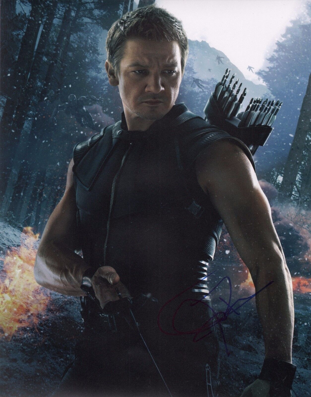 ~~ JEREMY RENNER Authentic Hand-Signed AVENGERS ~ HAWKEYE