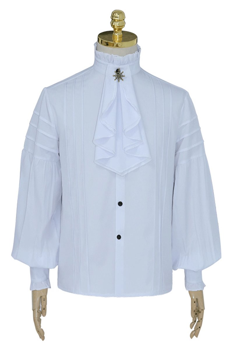 Medieval Age White Retro Shirt Long Sleeve Blouses