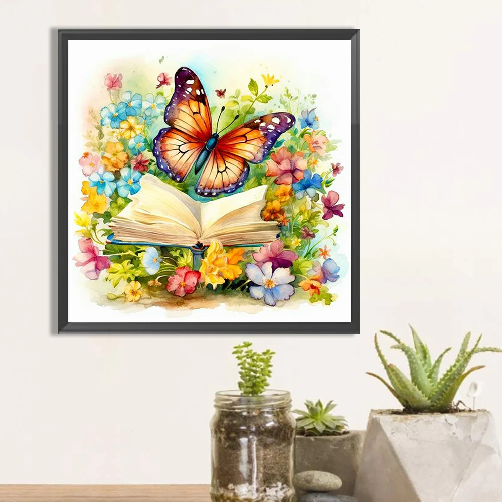 Diamond Painting - Full Round Drill - Butterfly Book(Canvas|40*40cm)