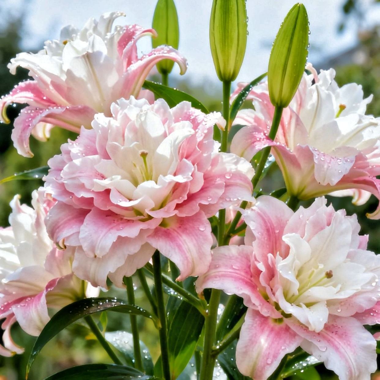 Double-petaled bicolor fragrant lily Bulbs—Fresh and Sweet