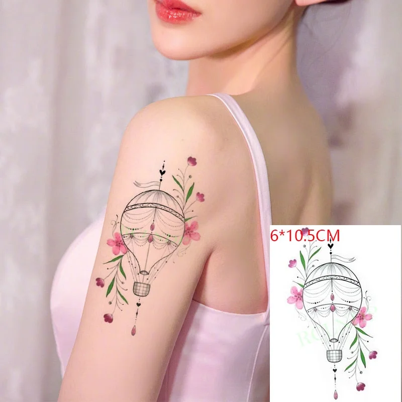 Waterproof Temporary Tattoo Sticker Rose Flower Leaf Letter Black Small Body Art Flash Tatoo Fake Tatto for Kids Girl Men Women