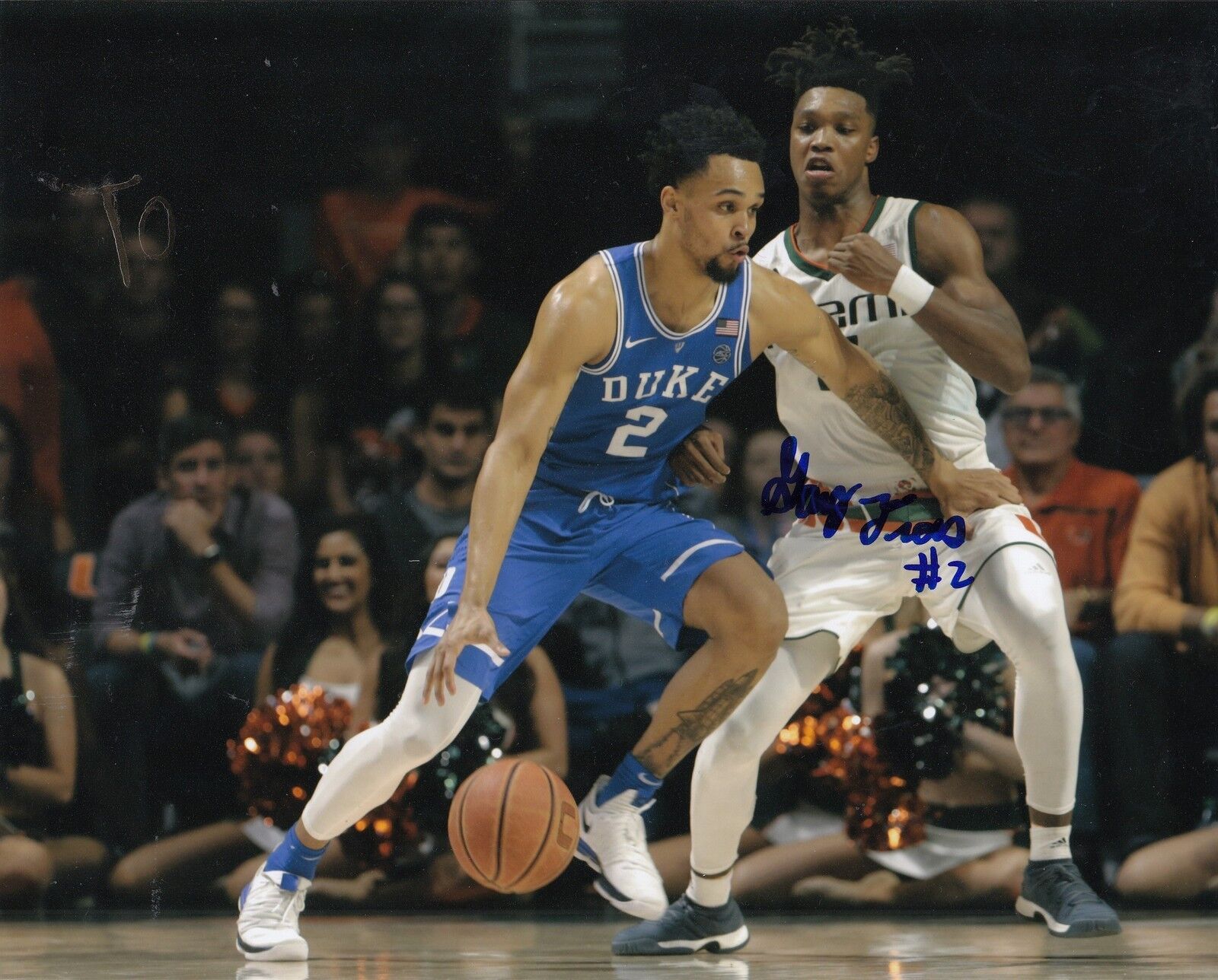 GARY TRENT JR signed (DUKE BLUE DEVILS) basketball 8X10 *PROOF* Photo Poster painting W/COA #3