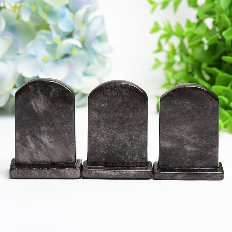 2.5" Silver Obsidian Tombstone Crystal Carving Bulk WholesaleCrystal wholesale suppliers