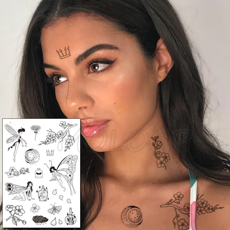 Temporary Tattoo Stickers Rudder Anchor Ocean Waves Fake Tatto Waterproof Tatoo Back Leg Arm Belly Big Size for Women Men Girl