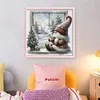 Gnome By The Window In Winter - 14CT Stamped Cross Stitch - 40*40cm