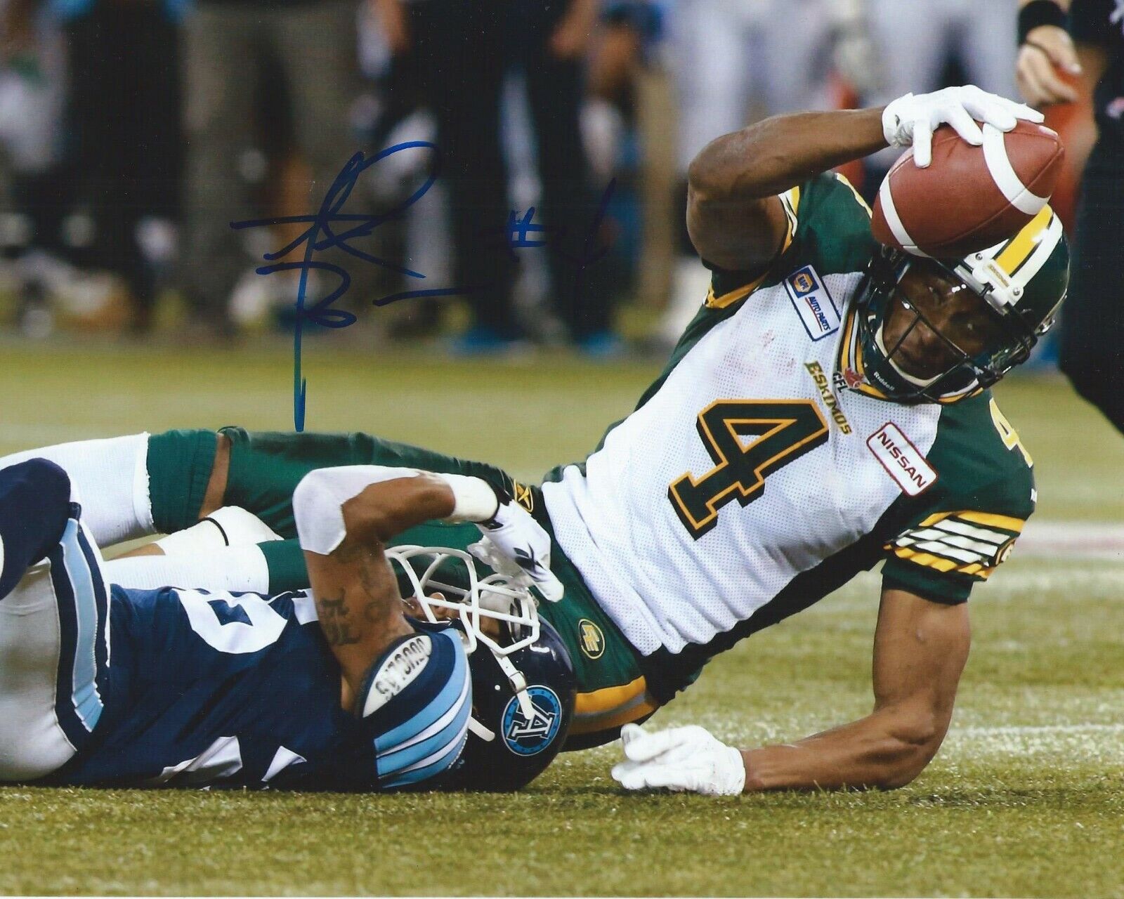 Adarius Bowman Signed 8x10 Photo Poster painting Edmonton Eskimos Autographed COA G