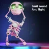 3D Printed Dancing Pink Skull Skeleton Funny Mini Skeleton Weird Dancing With Music Home Decor Holiday Gift