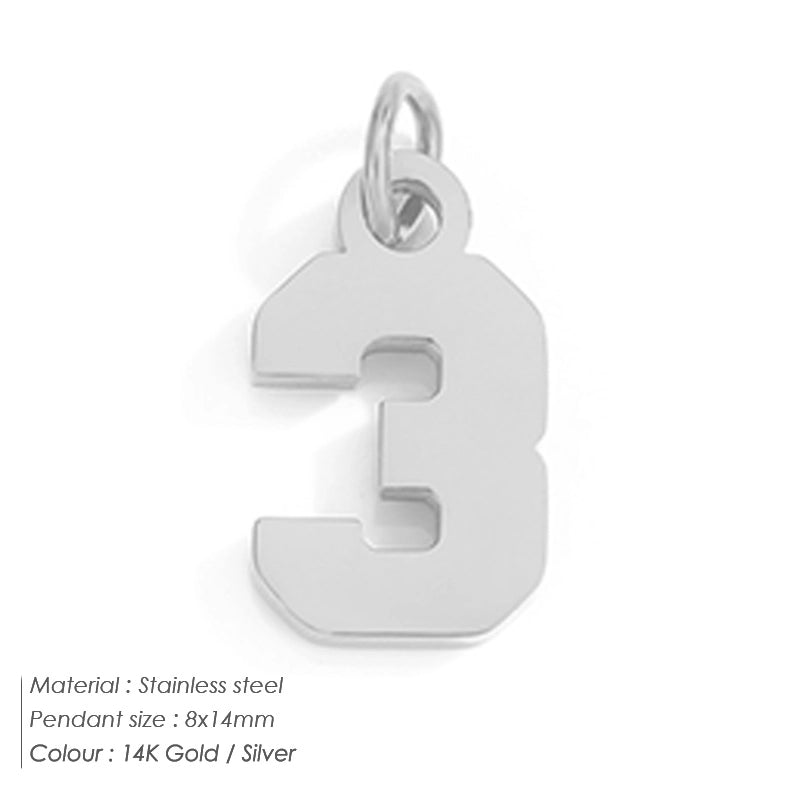 1 Piece 14*17mm 8 * 14mm 304 Stainless Steel 14K Gold Plated Number Pendant Jewelry Accessories