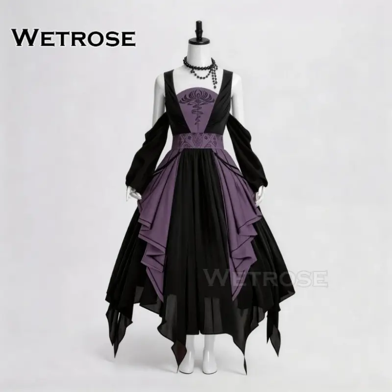 [Wetrose] Pre-Order Vampire Witch Gothic Flowy Tunic Maxi Dress Cosplay Costume Halloween