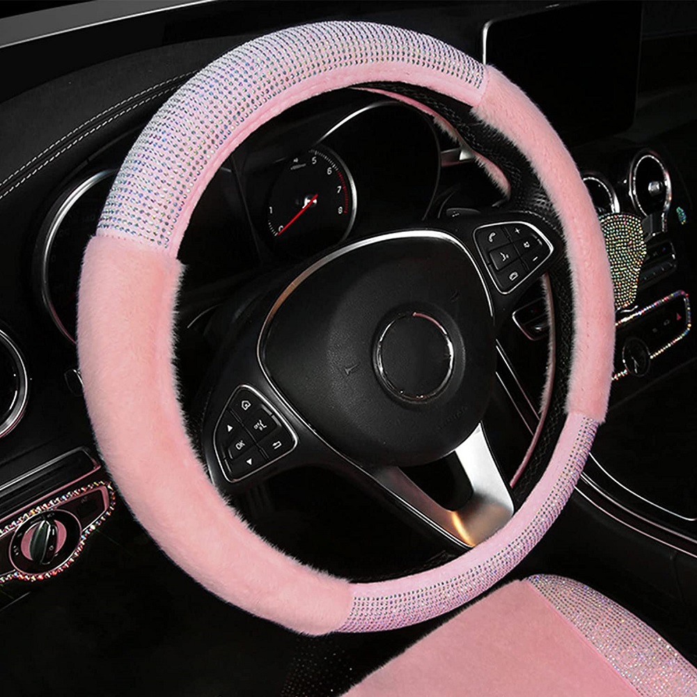 

Steering Wheel Cover - Rhinestone Steering Wheel Protector for Women (Pink), 501 Original