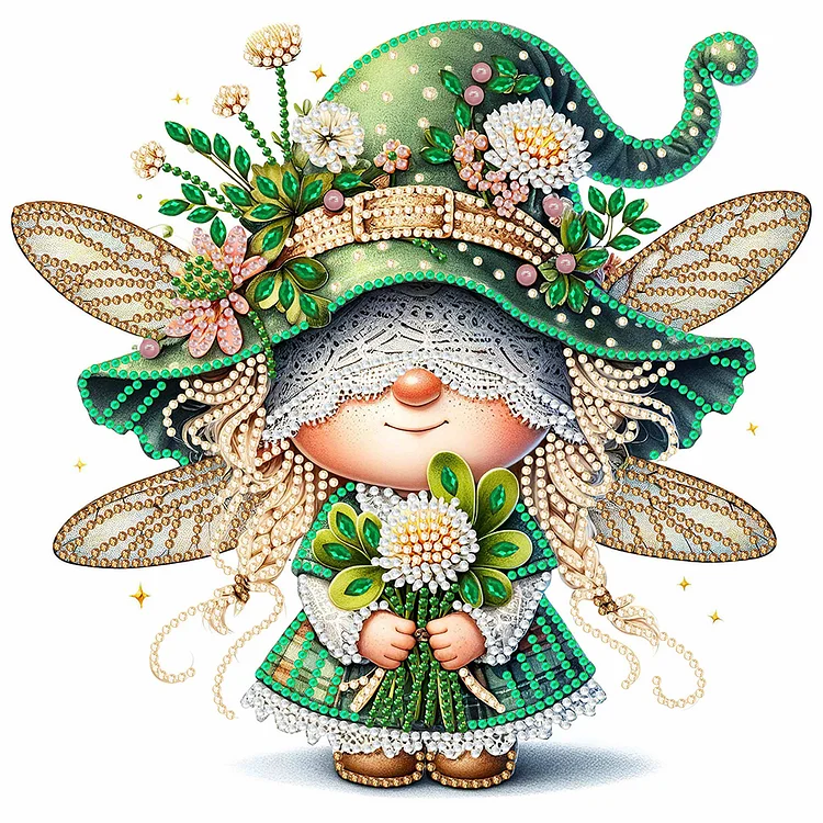 Spring Dragonfly Gnome 30*30CM (Canvas) Special Drill Diamond Painting gbfke