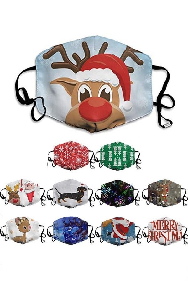 Cute Christmas Masks Santa Reindeer Christmas Tree Festival Ornemants-elleschic