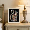 Framed Pearl Diamond Painting - Special Shaped - Jewelry Cat Silhouette (17x22cm)