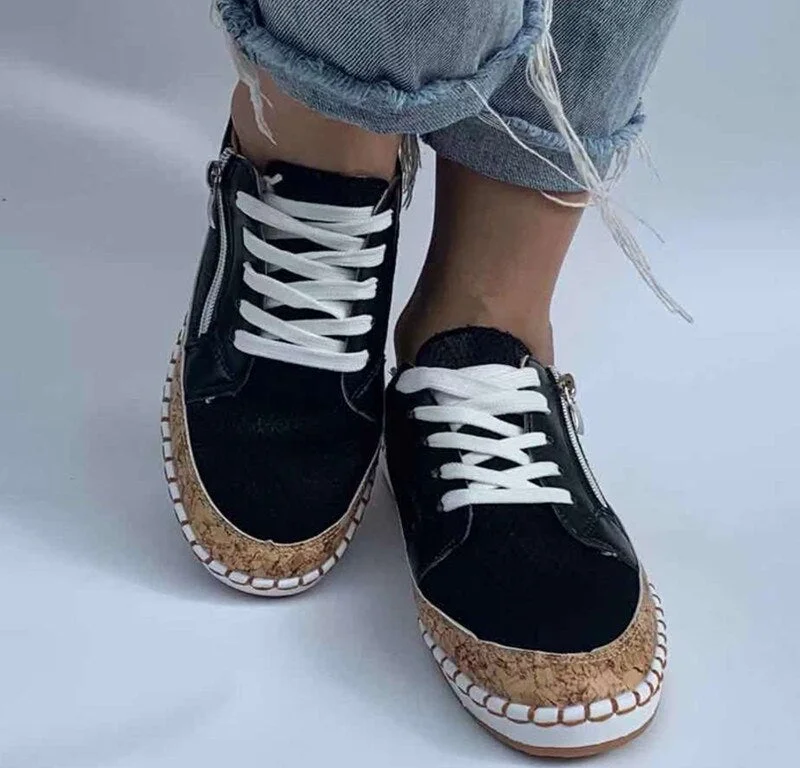 Women Flower Print Sneakers Comfy Wearable Lace Up Casual Sneakers Running Walking Female Shoes Stitching Skate Shoes Plus Size