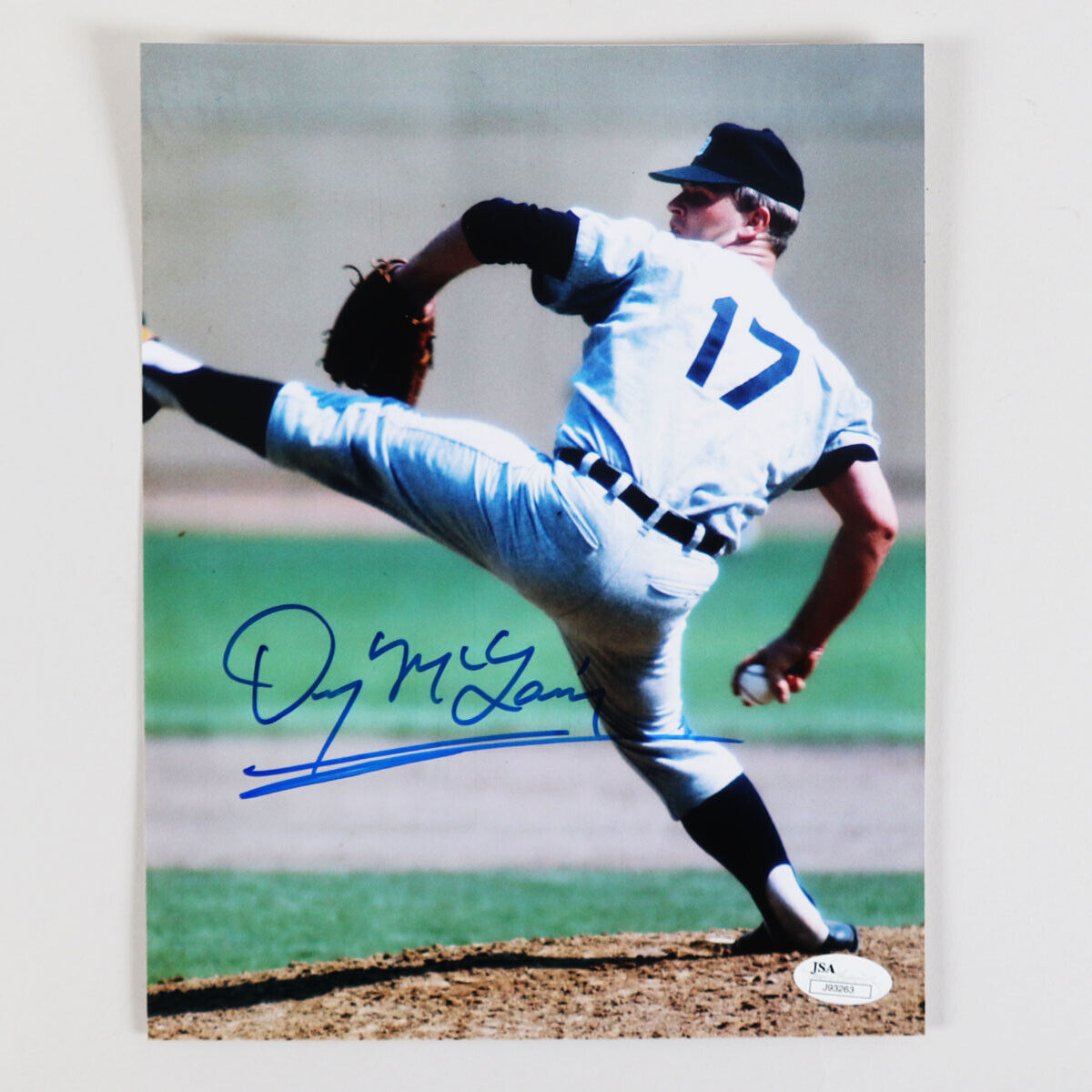 Denny McLain Signed Photo Poster painting Tigers 8x10 - COA JSA